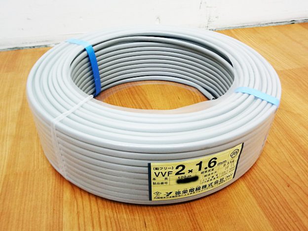 ΦΦ弥栄電線 VVFケーブル 平形 100m巻 灰色 VVF4×1.6 4芯 41030150の+